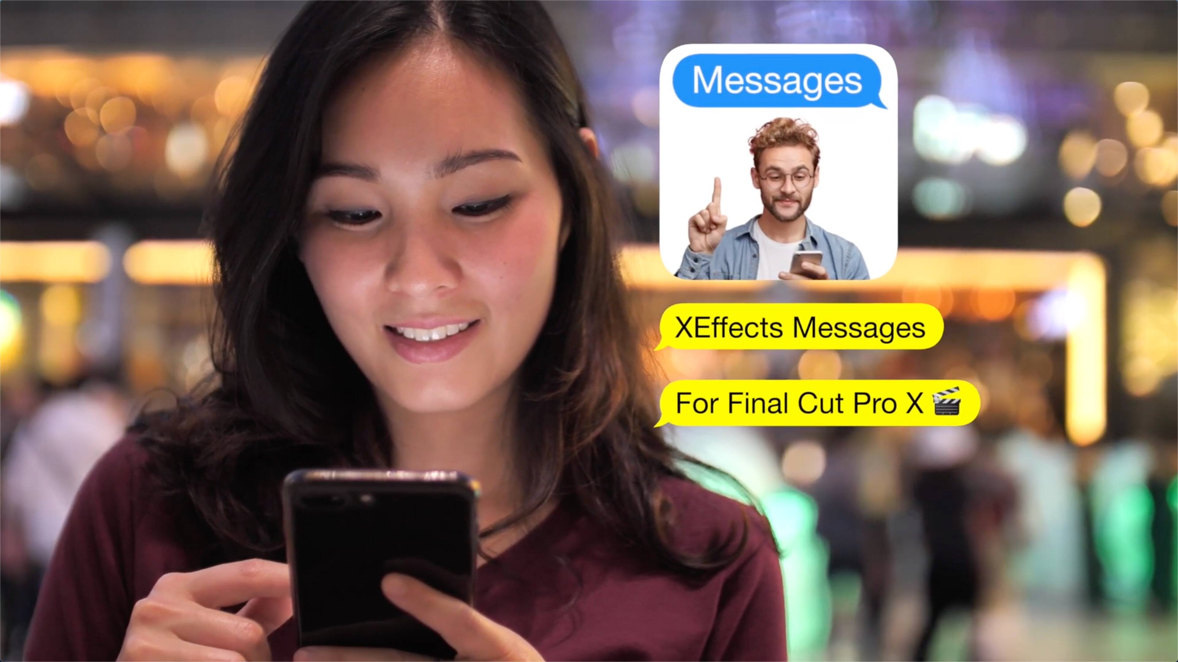 FCPX插件:XEffects Messages(XEffect视频消息模拟)