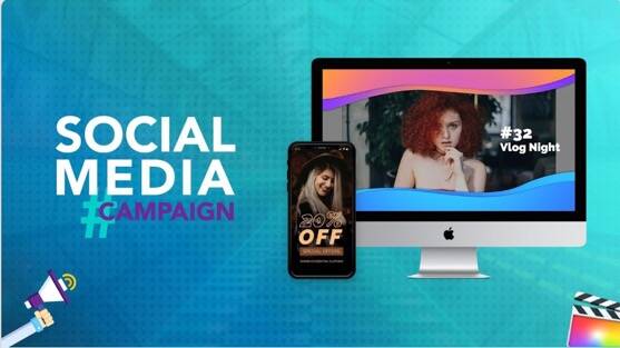 FCPX插件:社交媒体标题动画Social Media Campaign