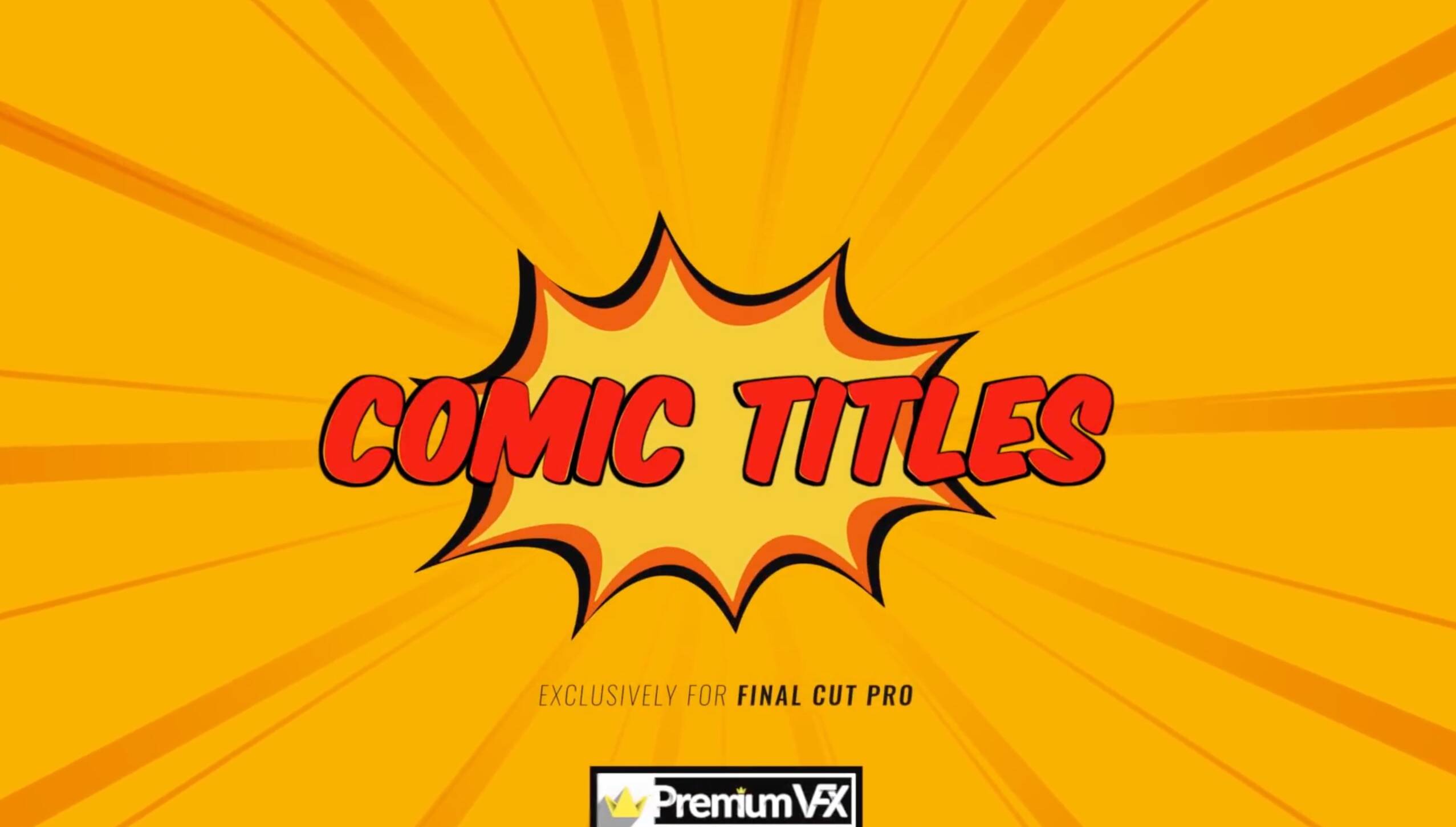 FCPX插件卡通漫画标题PremiumVFX Comic Titles