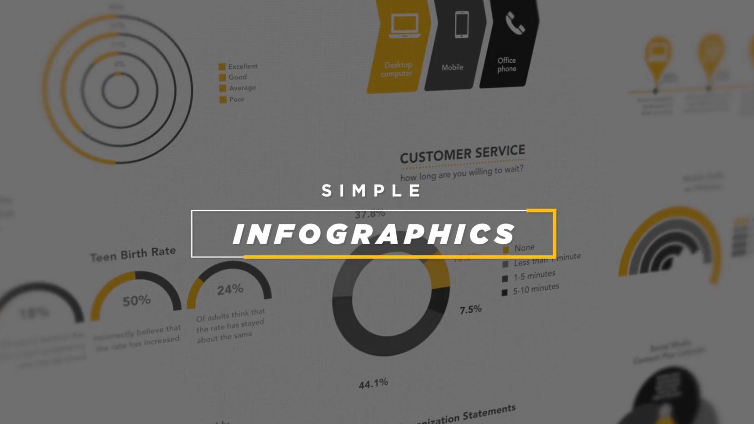 FCPX插件:50个现代简洁信息数据图表动画Simple Infographics