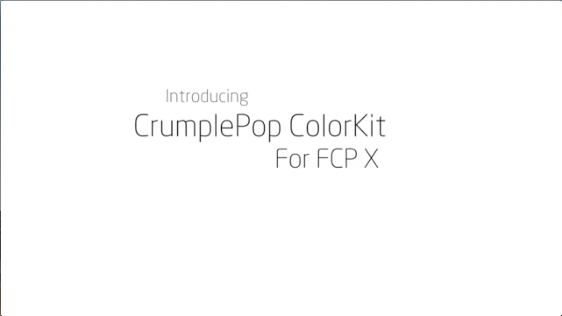 fcpx插件: 调色分级预设 ColorKit 