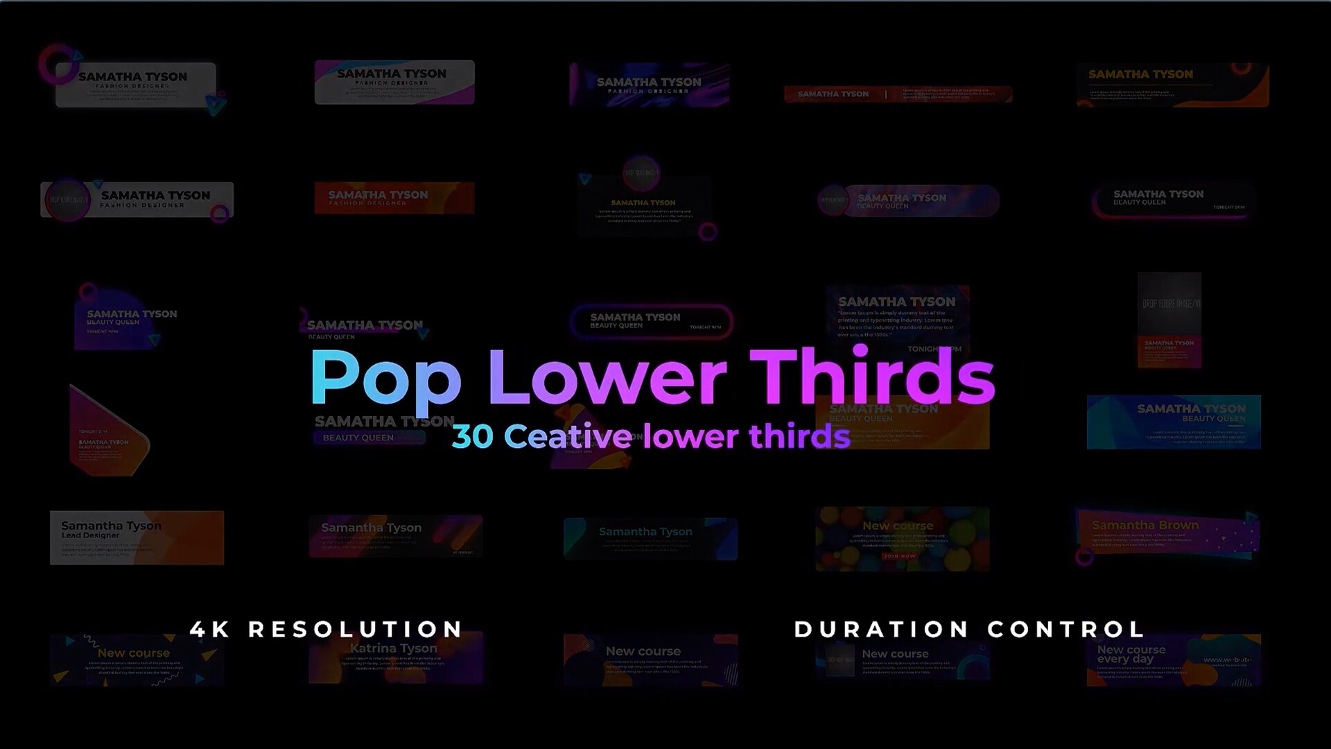 fcpx插件:30种流行底栏背景小框字幕条标题动画 Pop Lower thirds