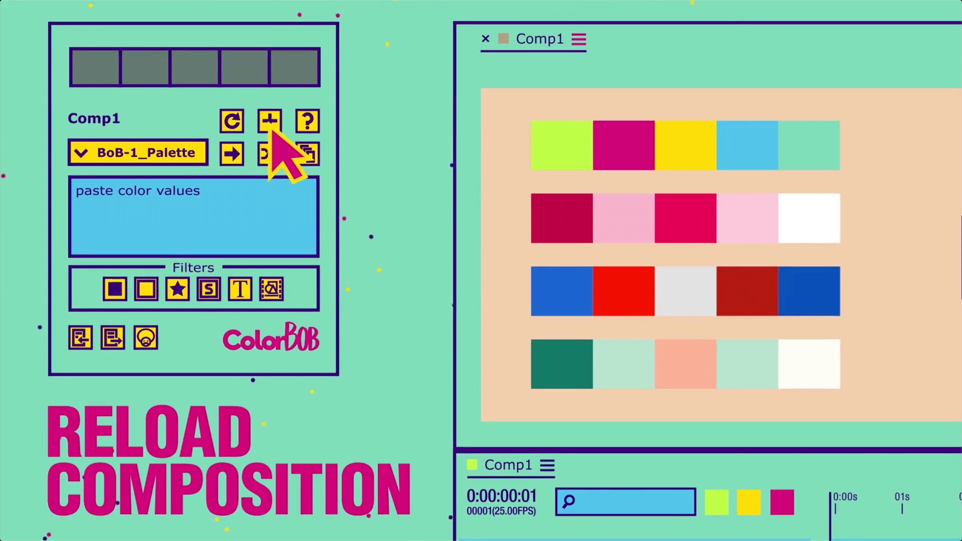 AE脚本:颜色管理快速配色脚本ColorBob 
