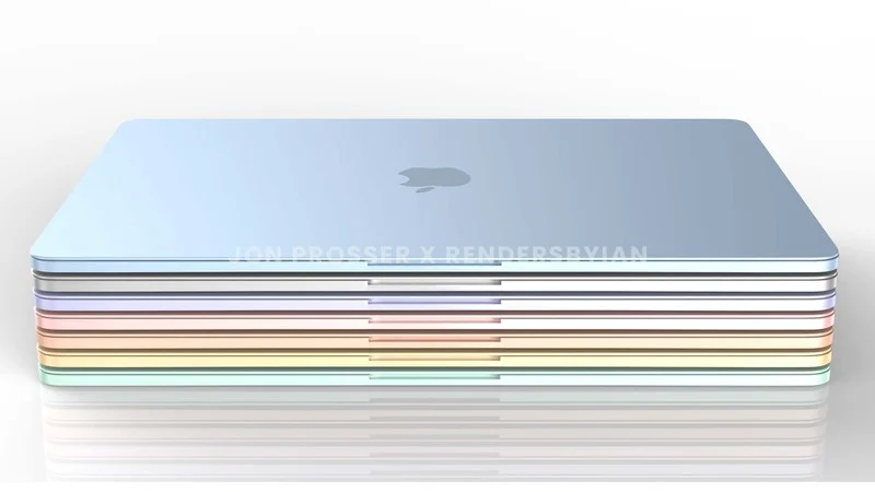 苹果重大设计变更：苹果新一代七彩 MacBook Air 渲染图曝光，白色键盘 + 触控板变小