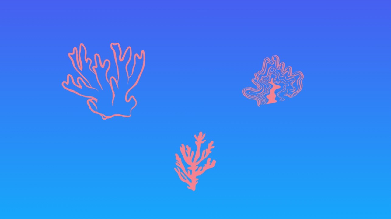 手绘海底珊瑚图案PS笔刷