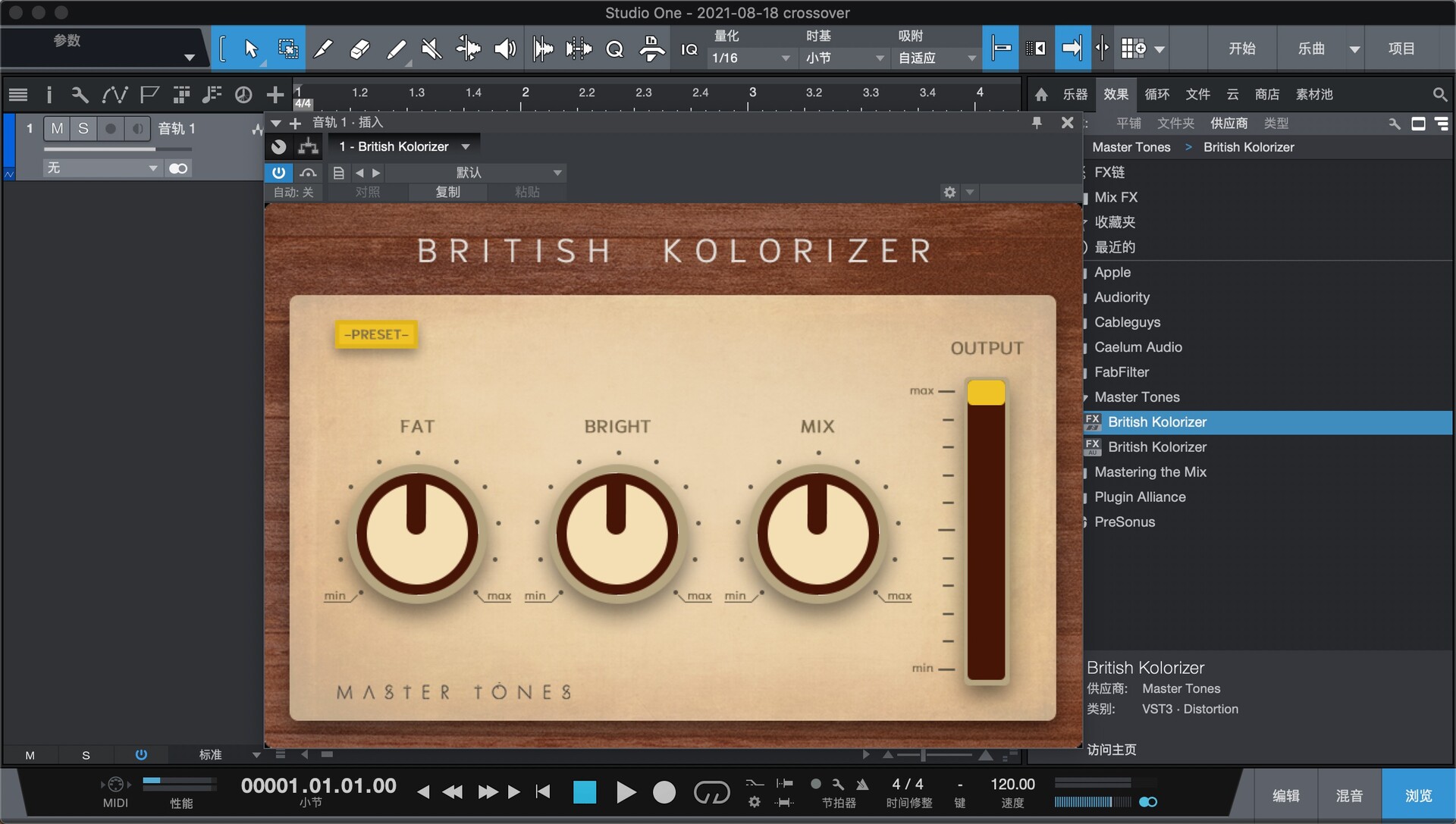 Master Tones British Kolorizer for Mac(饱和均衡器插件)