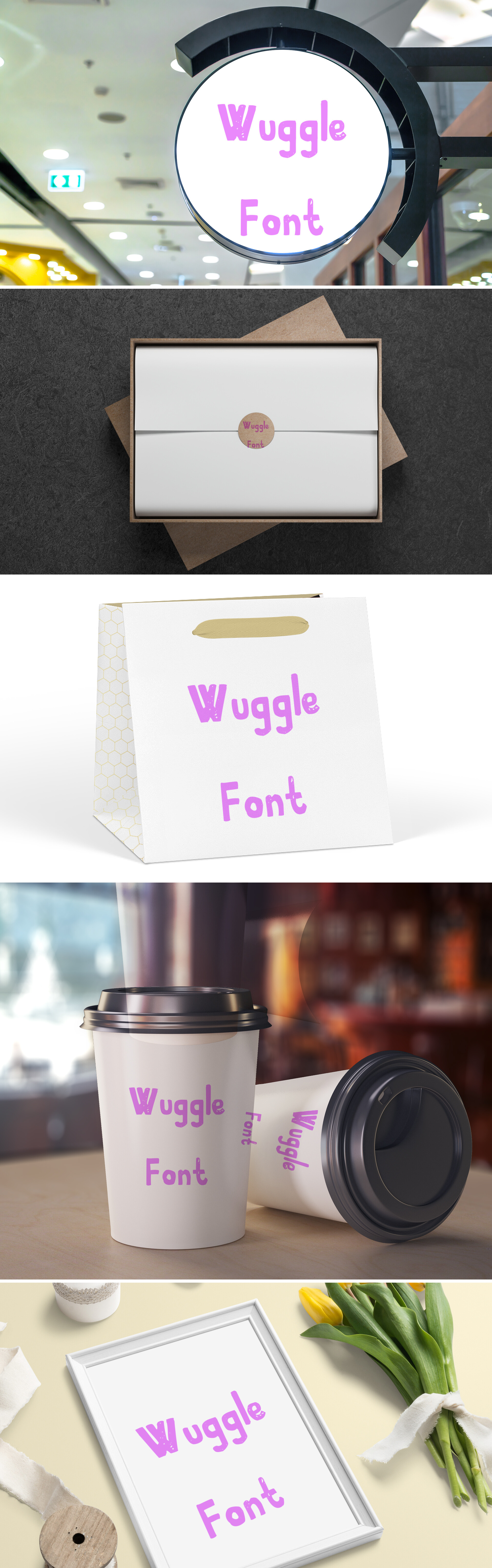 Wuggle可爱风格书法字体