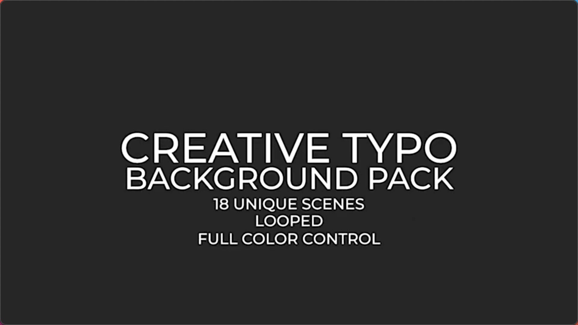 FCPX插件：Creative Typo Background Pack(18种酷炫创意文字标题背景循环动画)