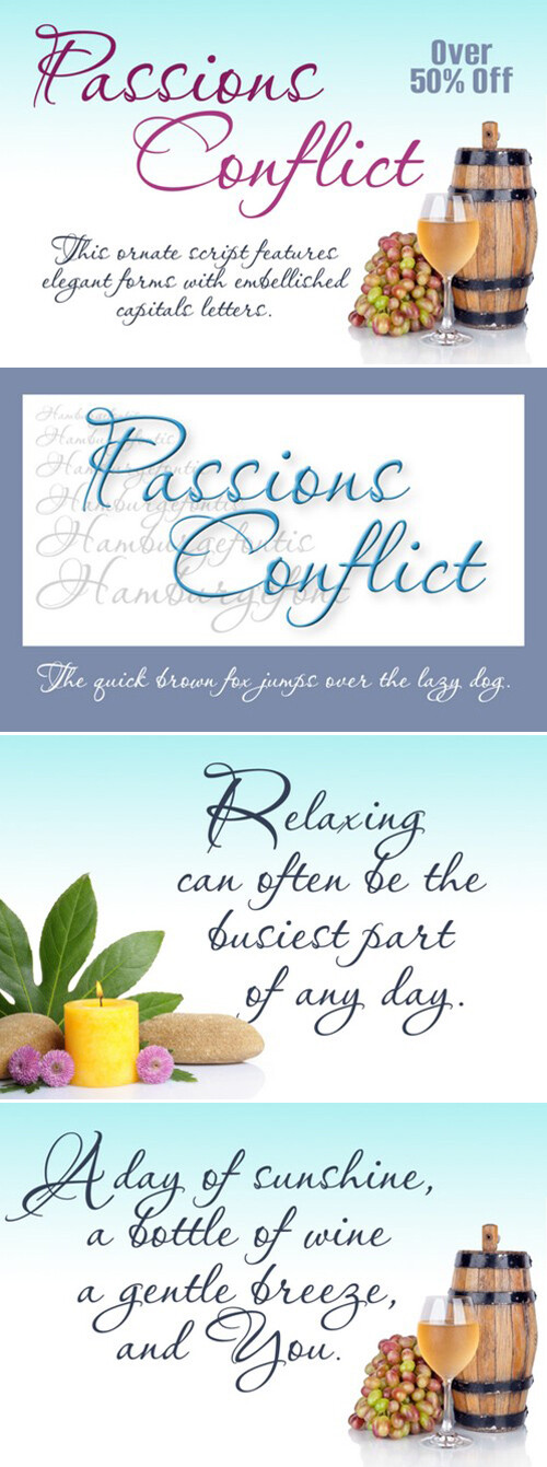 Passion‘s Conflict华丽优雅的书法字体