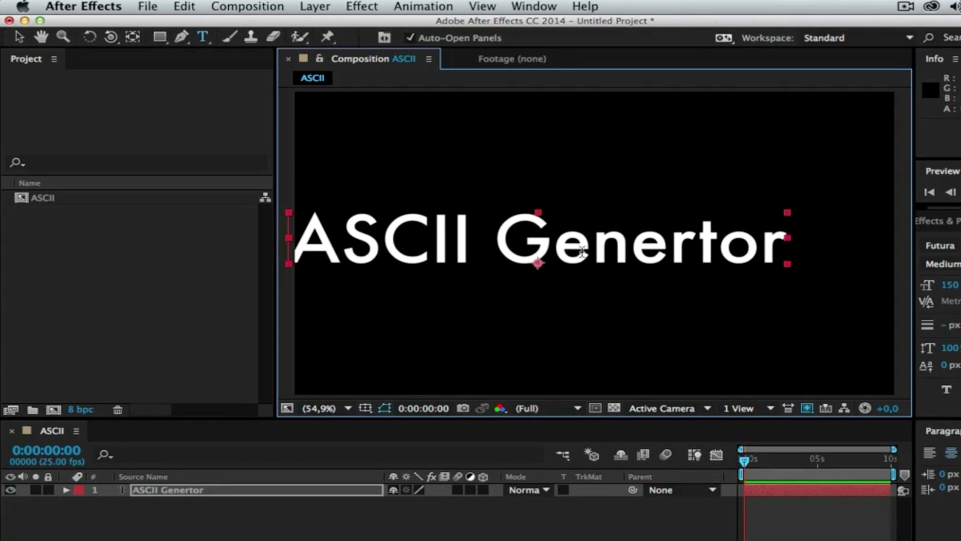 AE脚本-将文字图层变成复古编码特效ASCII Generator