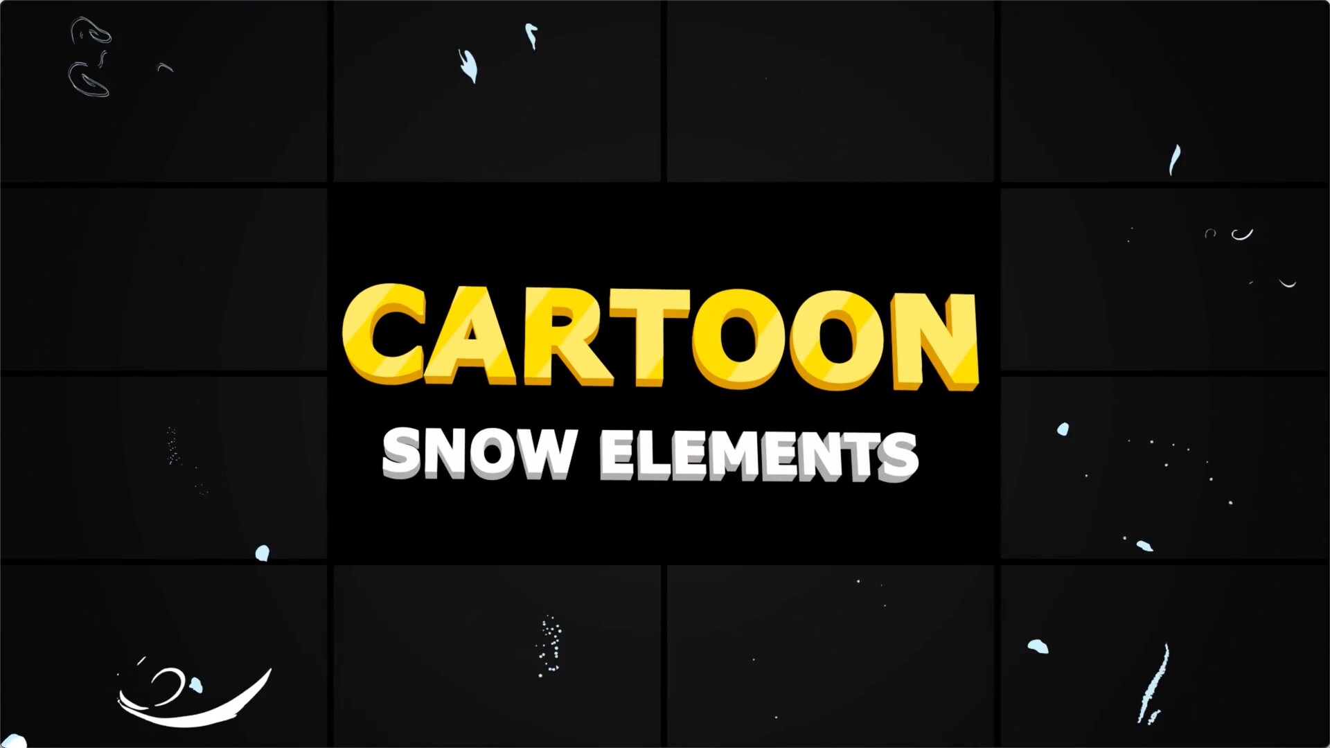 Cartoon Snow Elements for Mac(冬季手绘卡通雪元素效果fcpx插件)