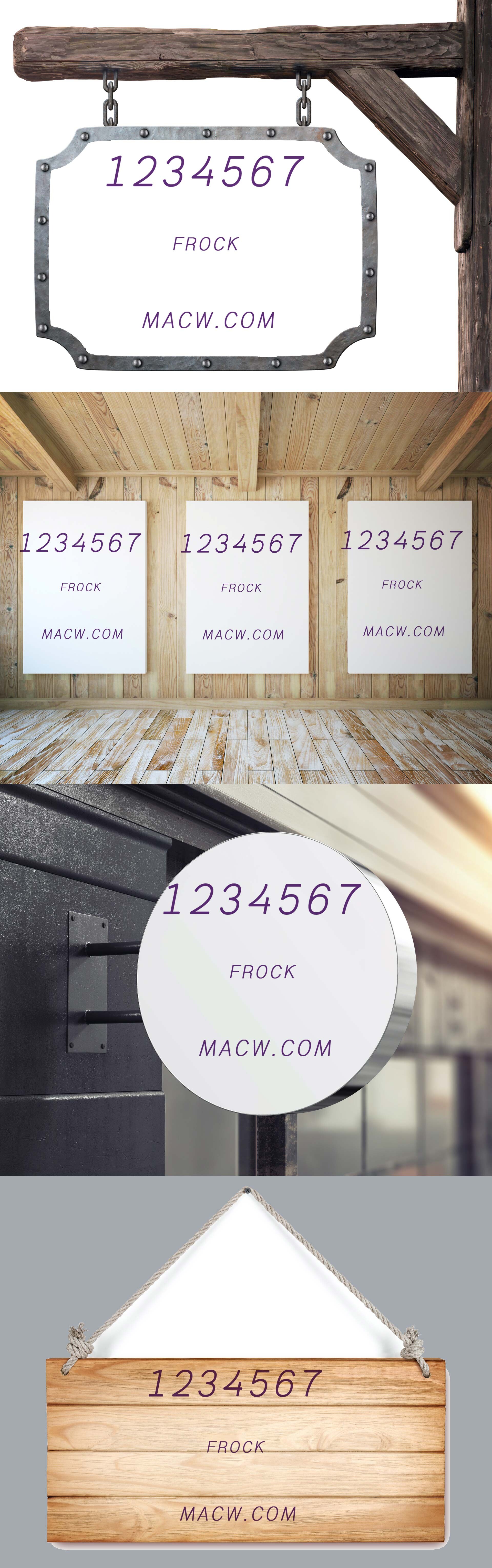Frock微倾斜的椭圆形柜台设计字体