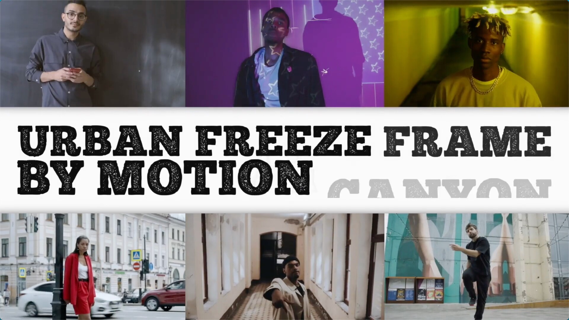 FCPX插件：都市现代嘻哈风冻结帧静帧特效动画模板Urban Freeze Frame 