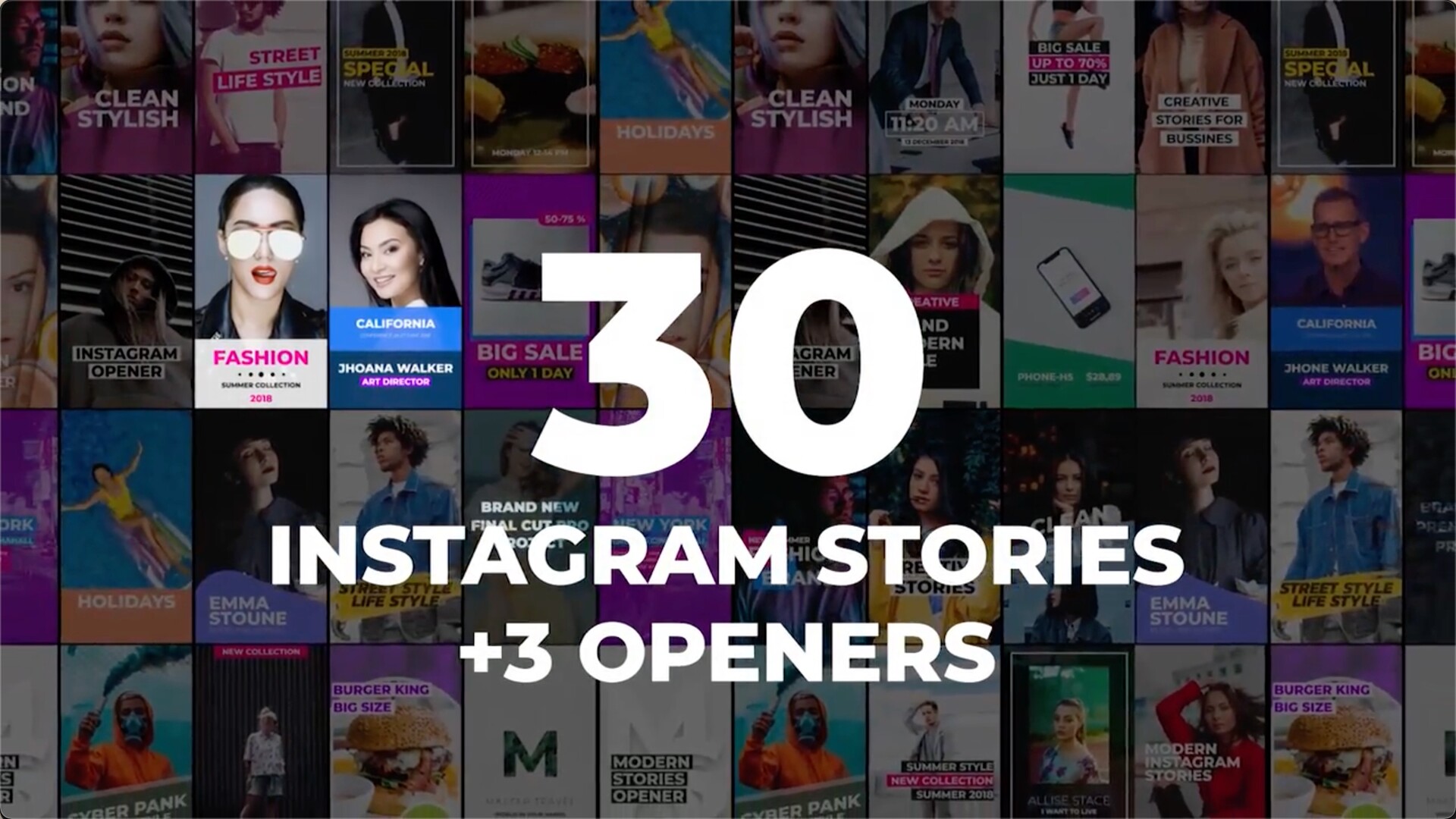 FCPX插件：30组INS竖屏栏目包装动画30 Instagram Stories Pack