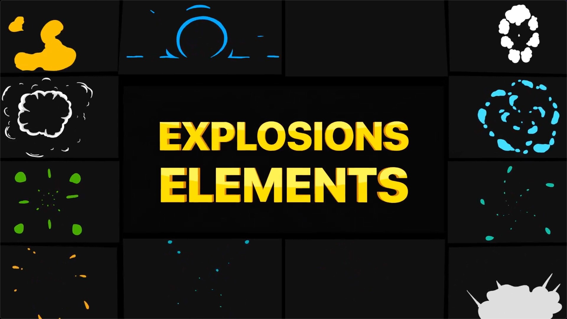 fcpx插件：Explosions Elements for Mac(卡通爆炸动画元素)
