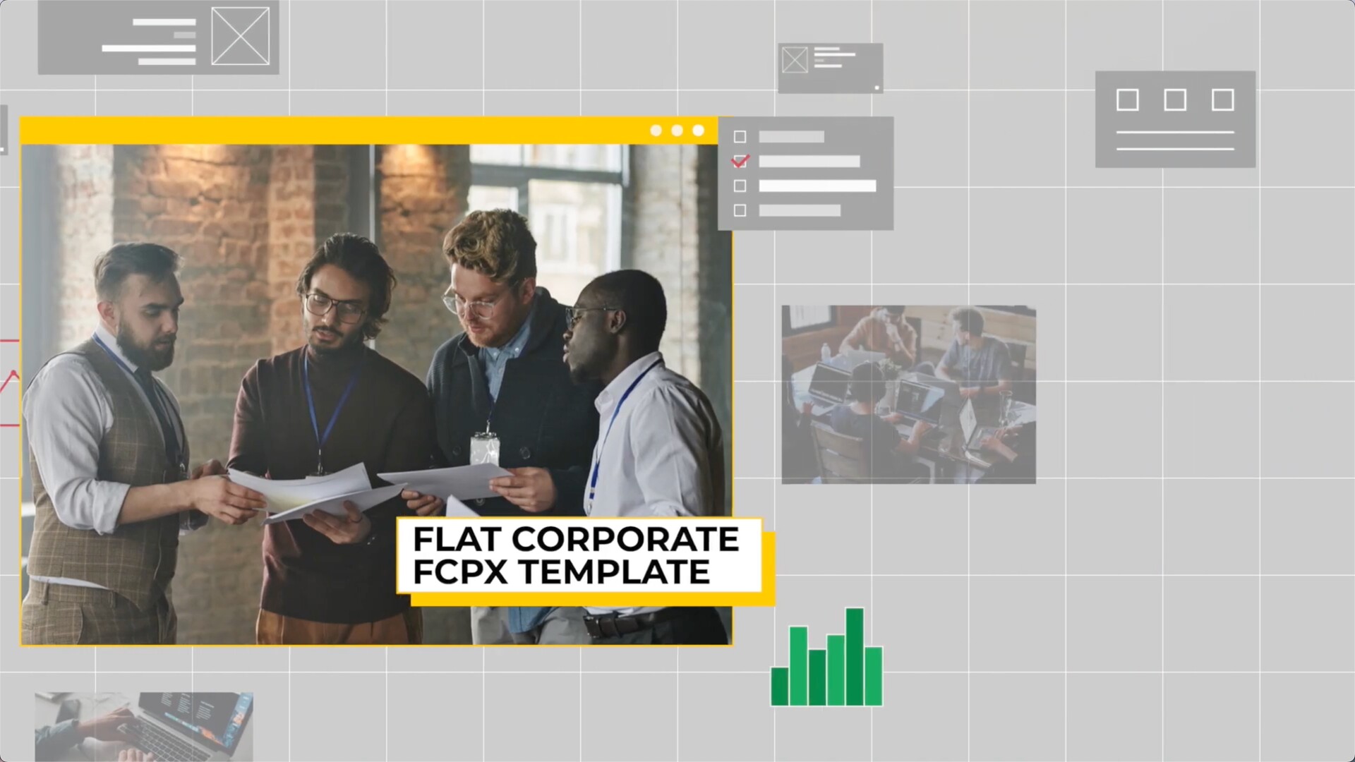 FCPX发生器Flat Corporate Mac(企业文化展示动画模板) 