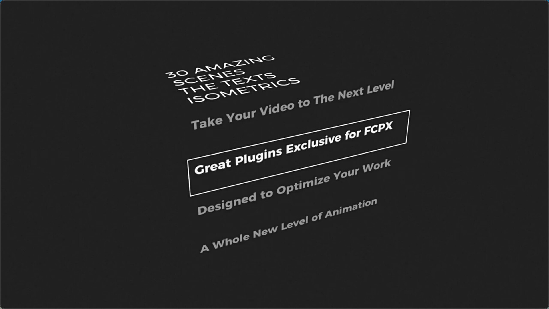 FCPX插件-20种创意三维等距翻转文字标题排版动画