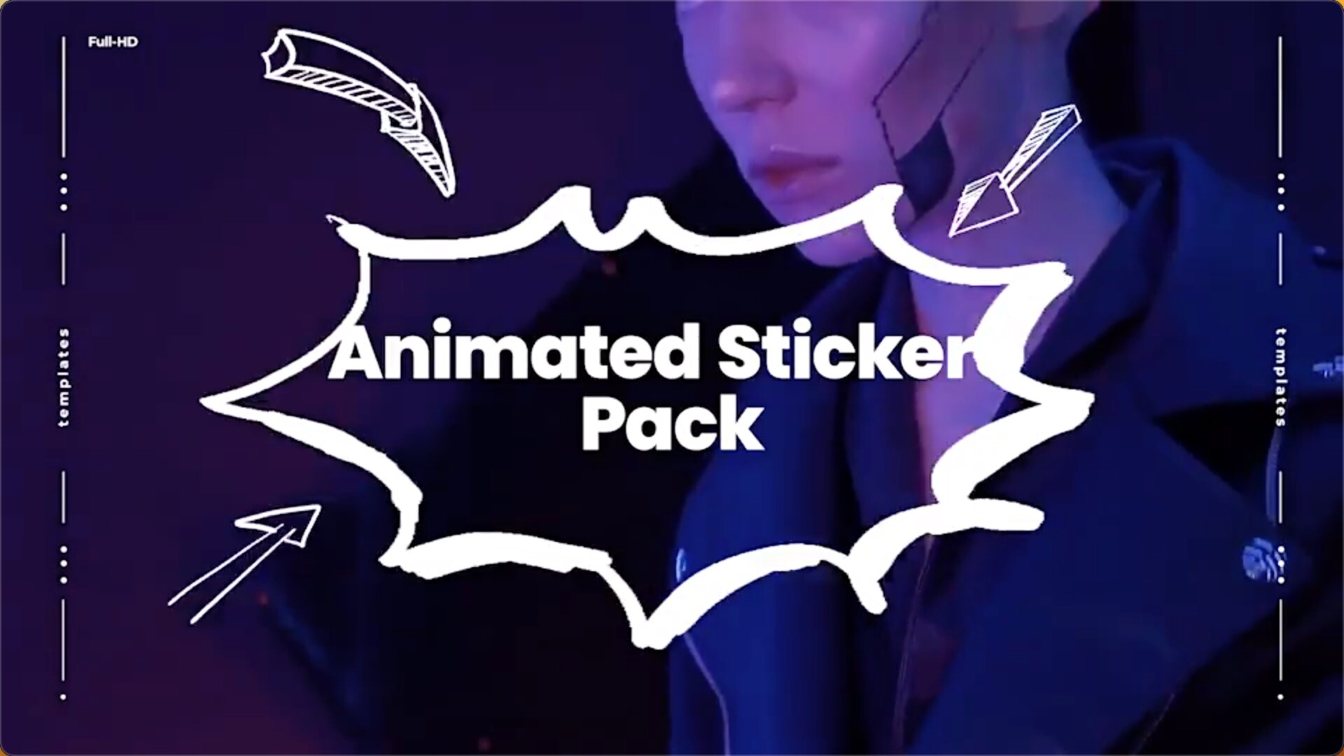 FCPX插件-70个手绘动态卡通图形贴纸元素动画 Animated Stickers Pack