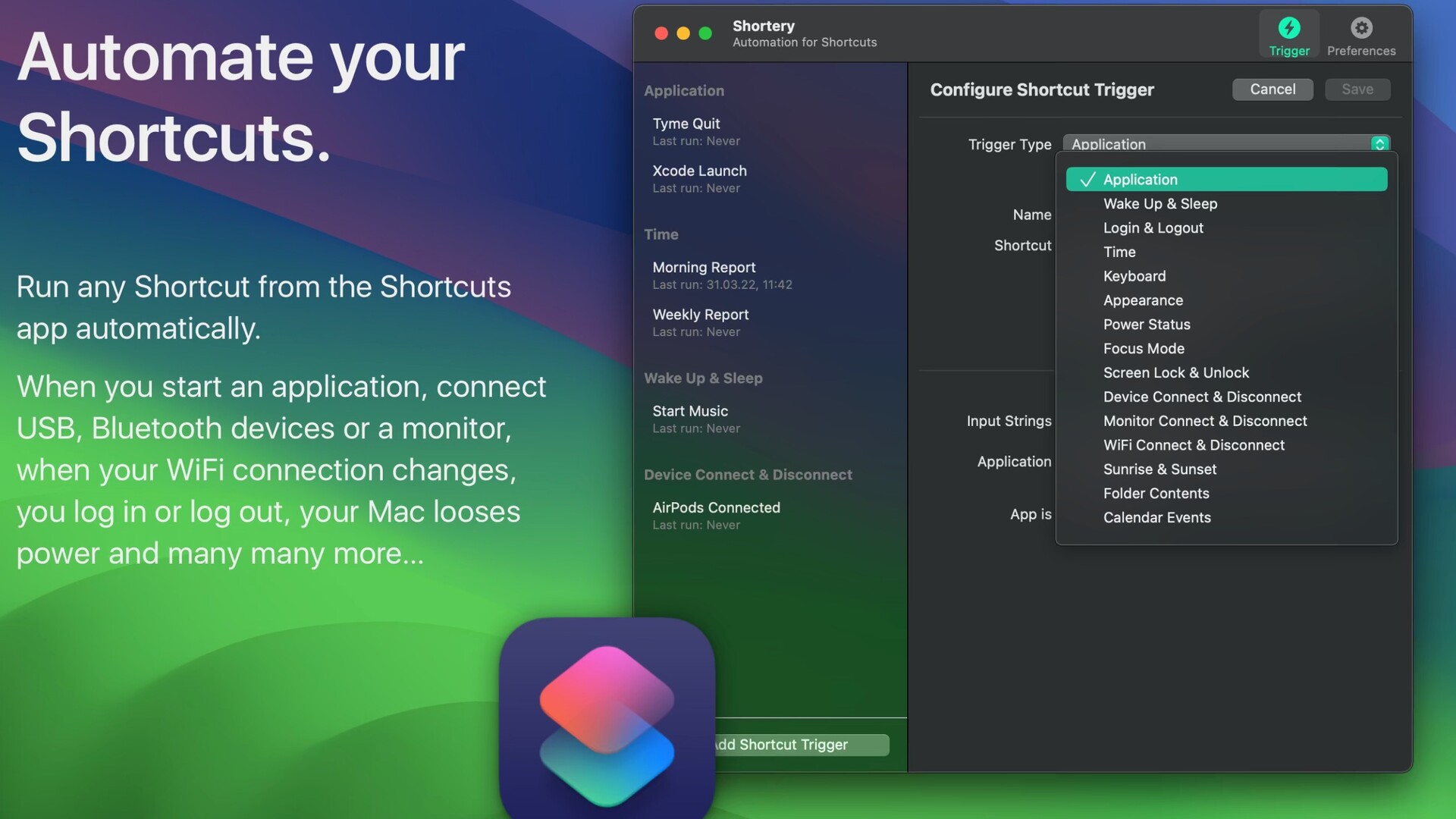 Shortery，为 macOS 捷径增加自动化运行的新方式