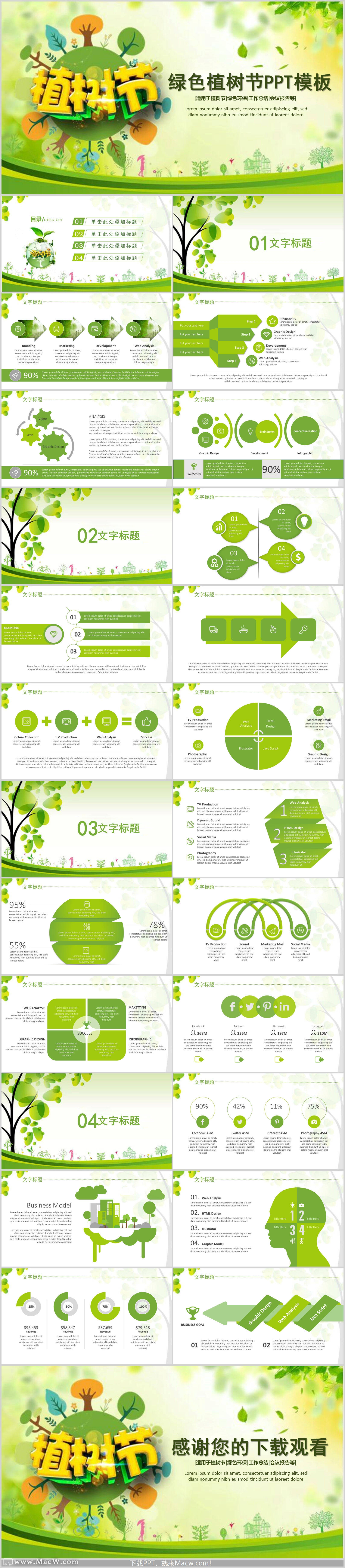 绿色植树节PPT模板