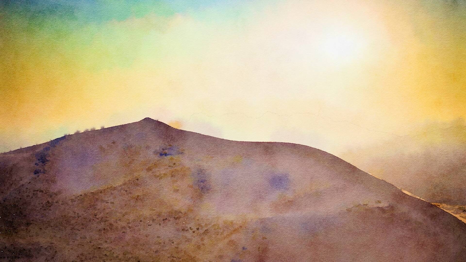 莫哈韦沙漠水彩画3K动态壁纸