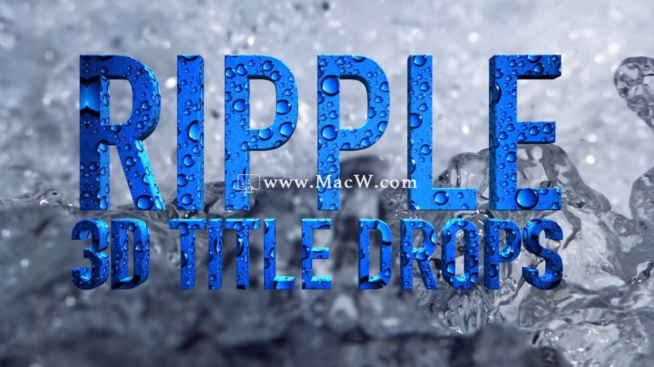 fcpx插件:波纹3d标题动画Ripple 3D Title Drops