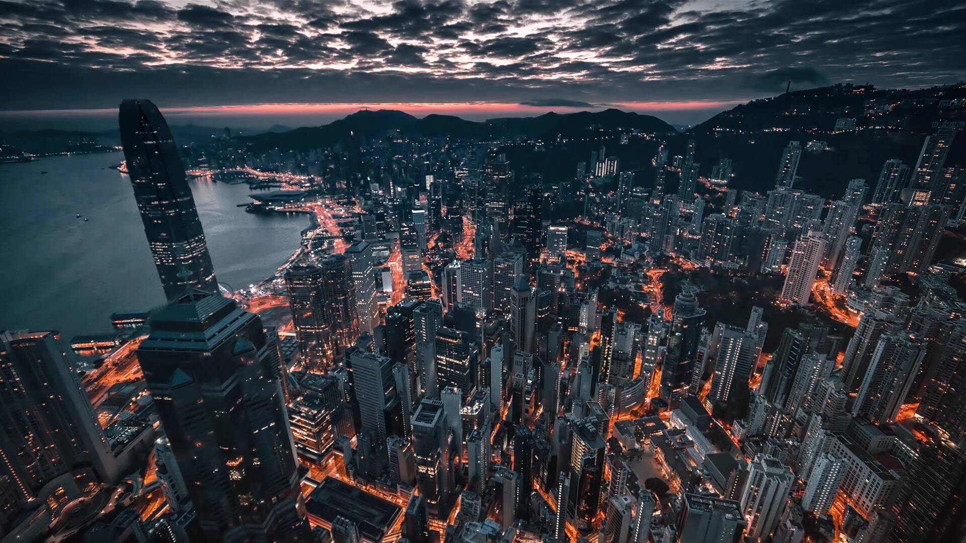 香港城市夜景mac高清动态壁纸 Macw视频素材库