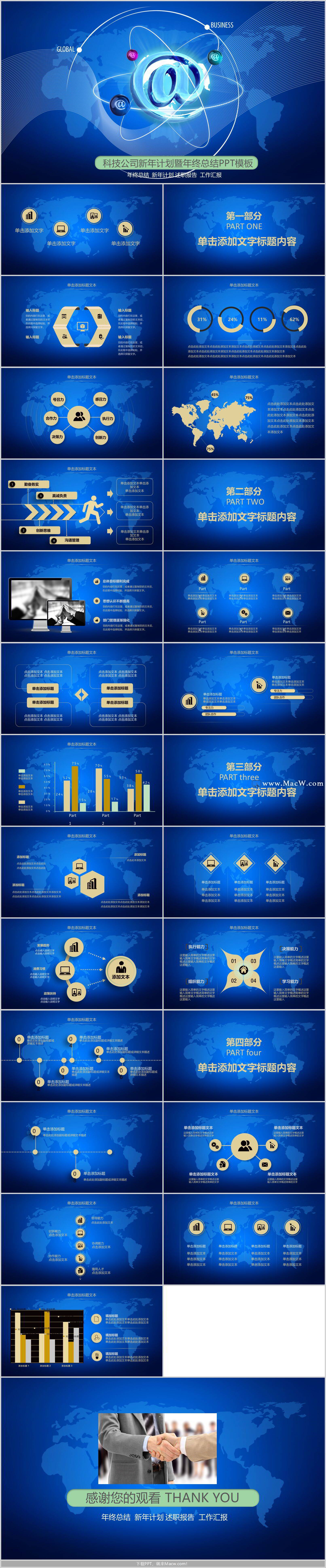 科技公司新年计划暨年终总结PPT模板