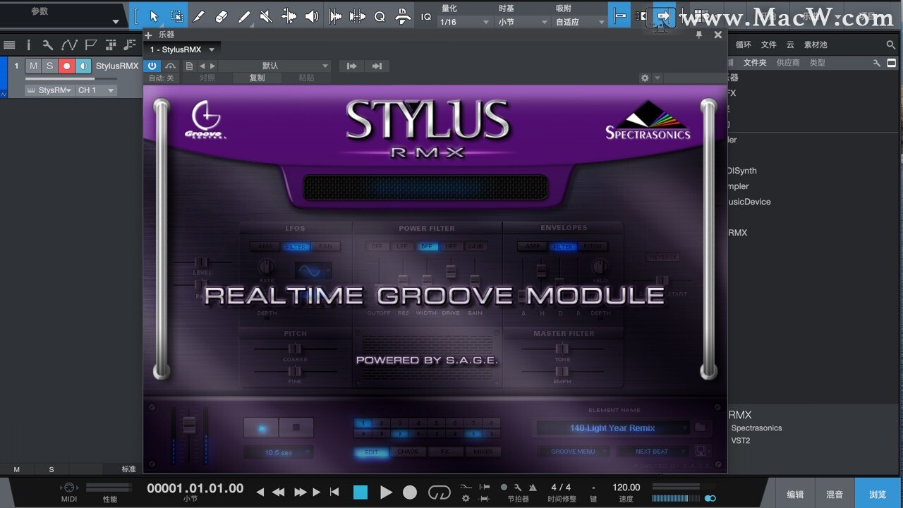 Spectrasonics Stylus RMX for mac(好用的虚拟乐器插件)