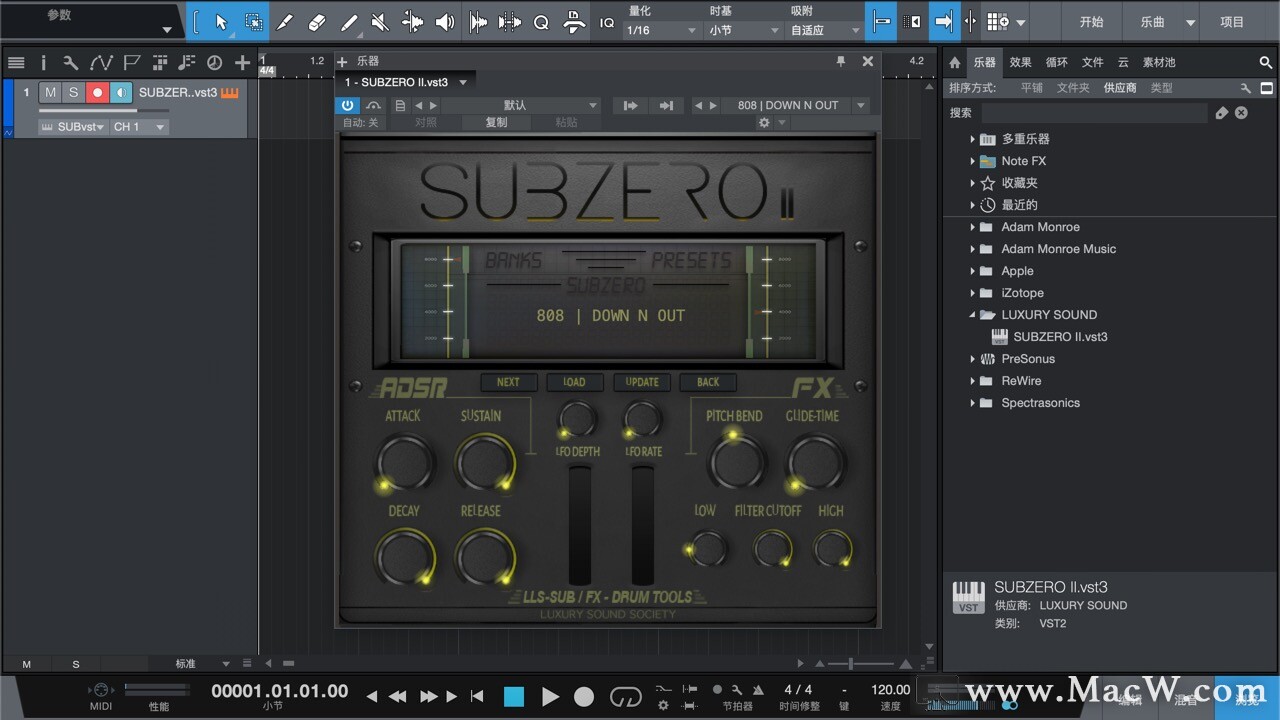 Luxury Sound Society Subzero II for Mac(VST乐器和播放器)