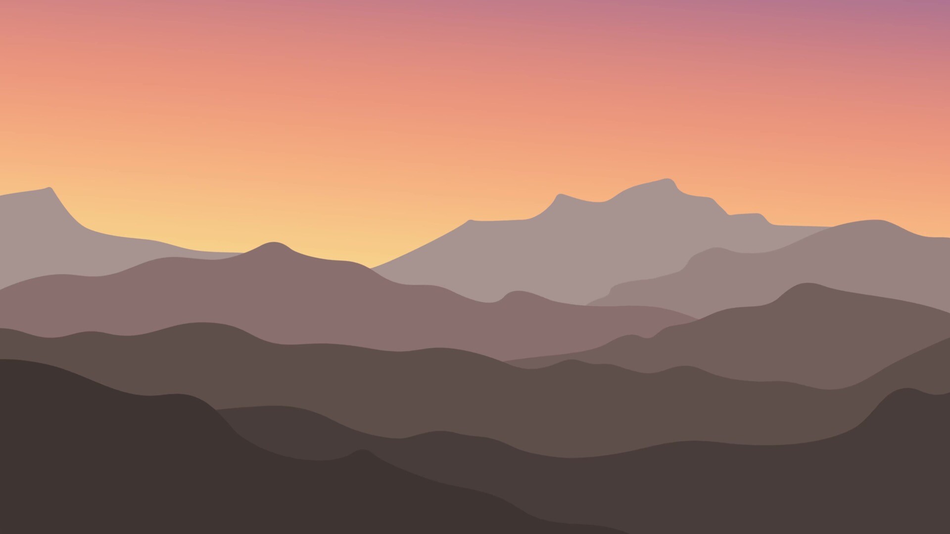 极简山脉5K高清动态壁纸minimalist mountains 