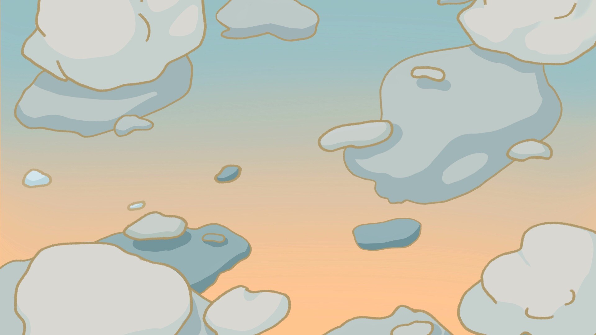 卡通手绘效果云朵Mac动态壁纸