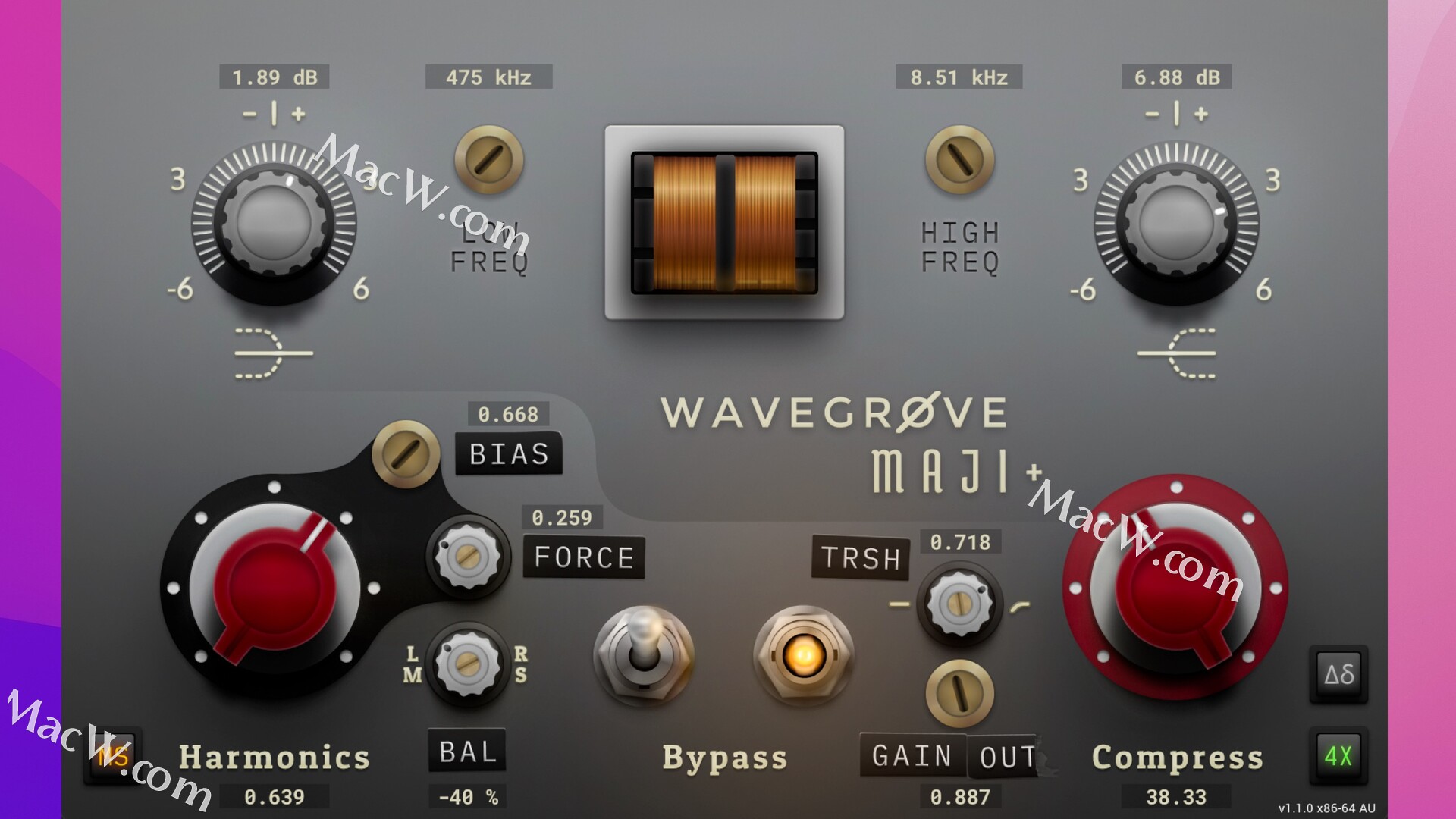 Wavegrove Maji+ for Mac(饱和压缩器插件)