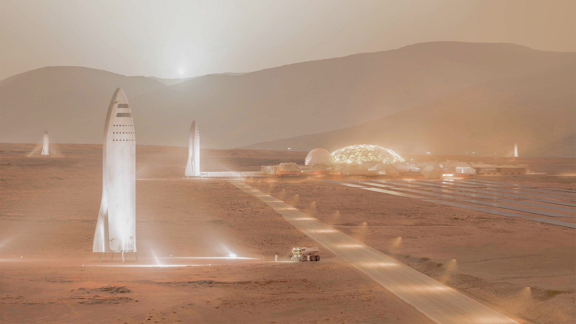SpaceX Mars Colony创意外星球Mac动态壁纸