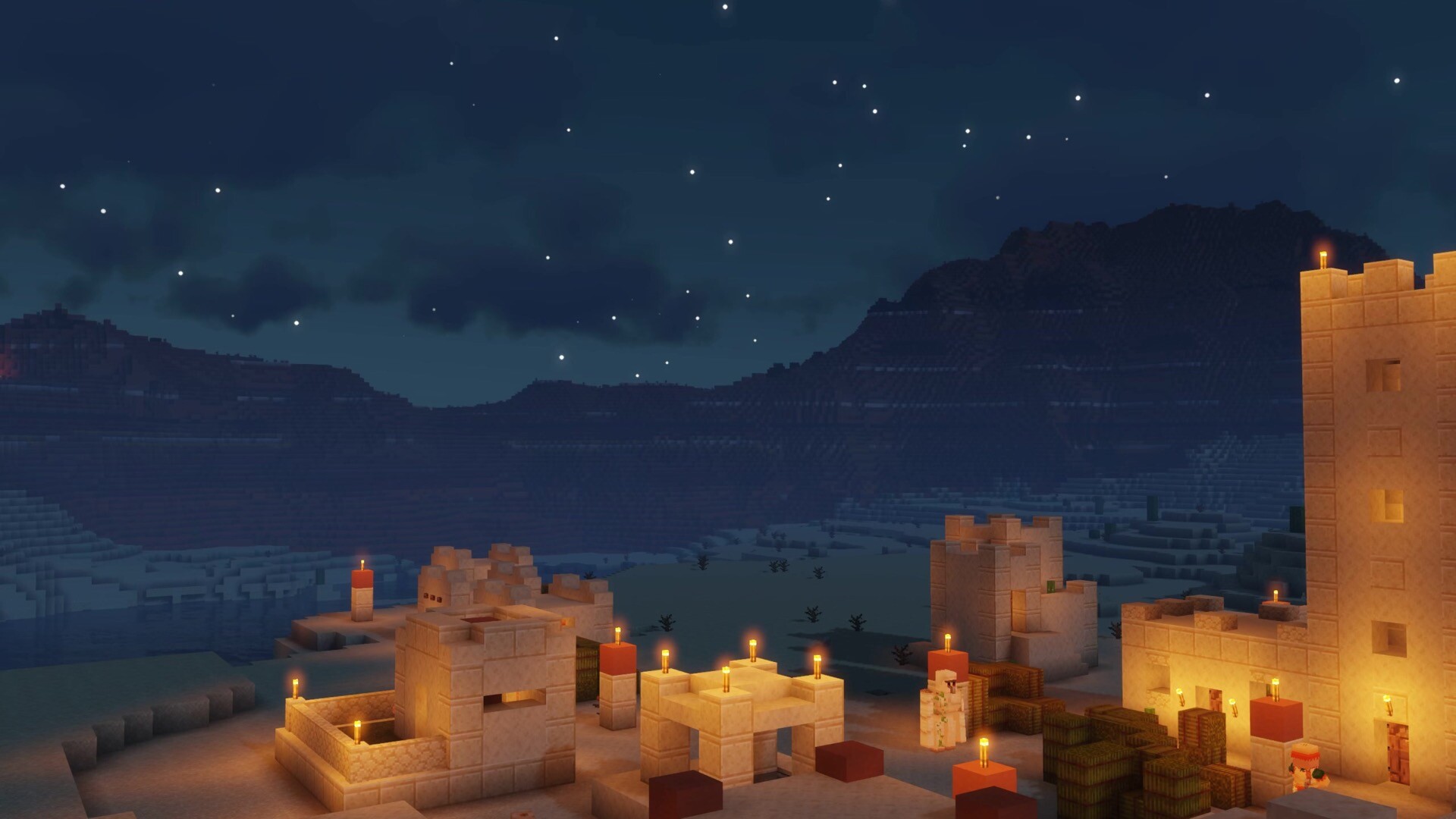 Minecraft Village Desert我的世界沙漠小镇动态壁纸
