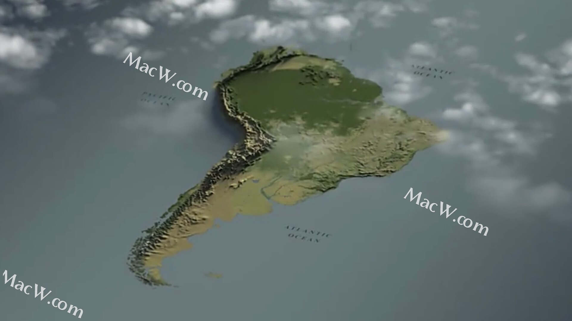 FCPX插件:南美洲地图坐标定点路径连线动画 South America Map FC