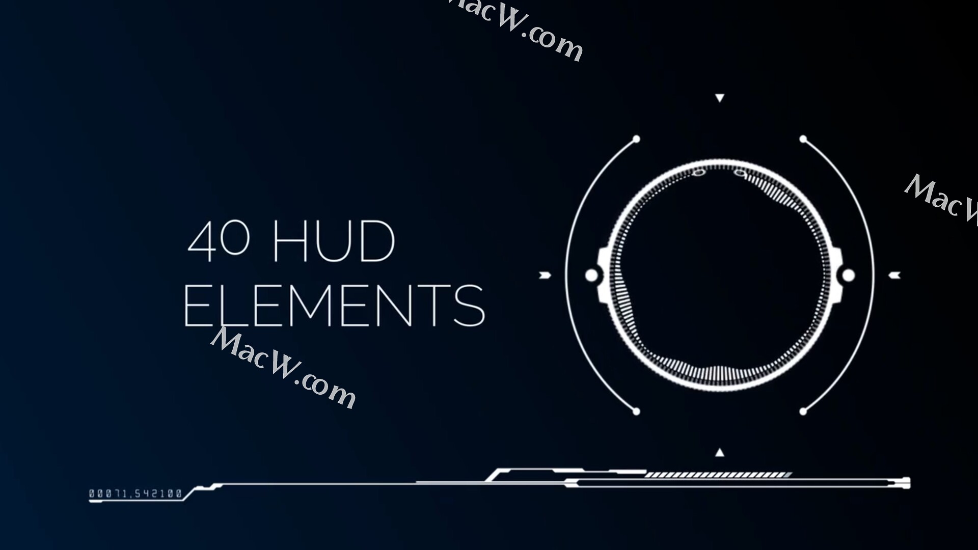 Fcpx插件:40个科幻主题界面叠加层特效插件HUD Elements