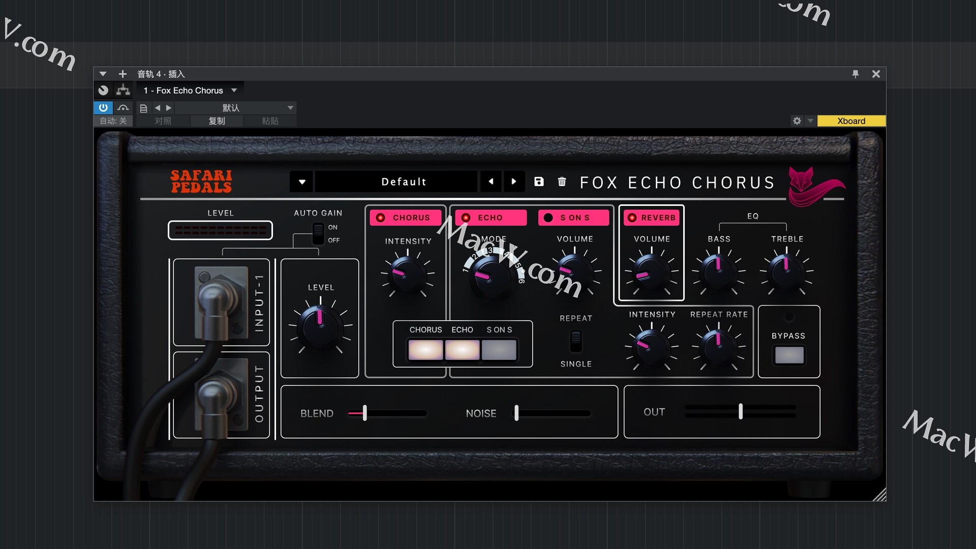 Safari Pedals Fox Echo Chorus for Mac(复古氛围回声插件)