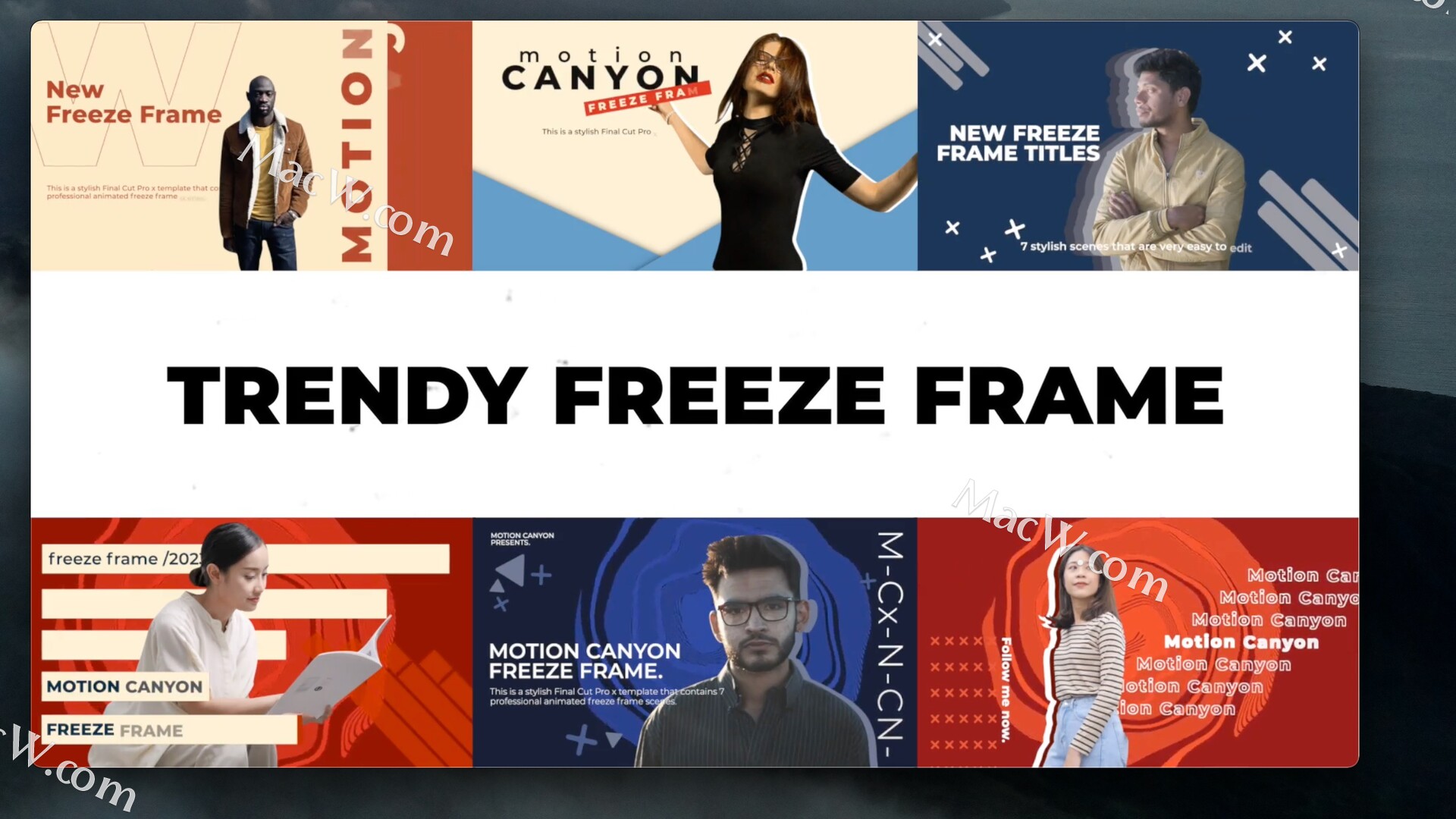 FCPX发生器Trendy Freeze Frame VH(冻结元素模板) 